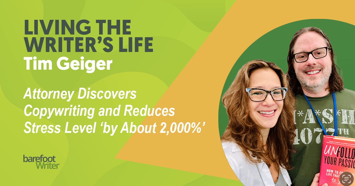 Writer Tim Geiger with Terri Trespicio and Terri&rsquo;s book, Unfollow Your Passion: How to Create a Life That Matters To You