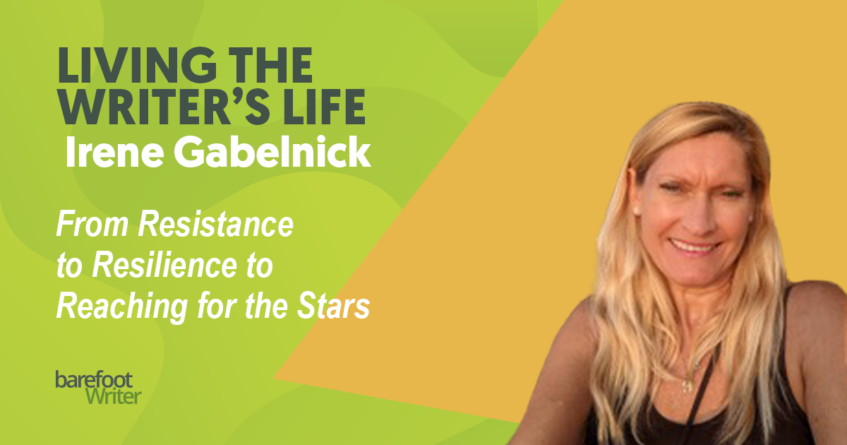 Irene cites afternoon walks and traveling as
perks of being a Barefoot Writer; here she
rests along the beach after an afternoon
walk near her rented cottage.