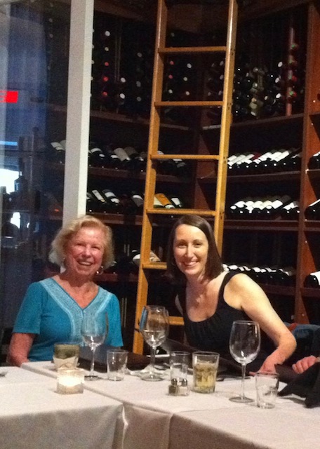 Kathleen at happy hour with Rebecca Matter