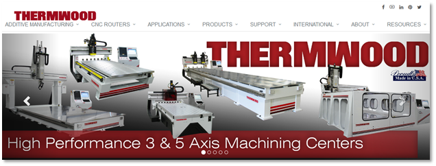 Screenshot of Thermwood&rsquo;s homepage