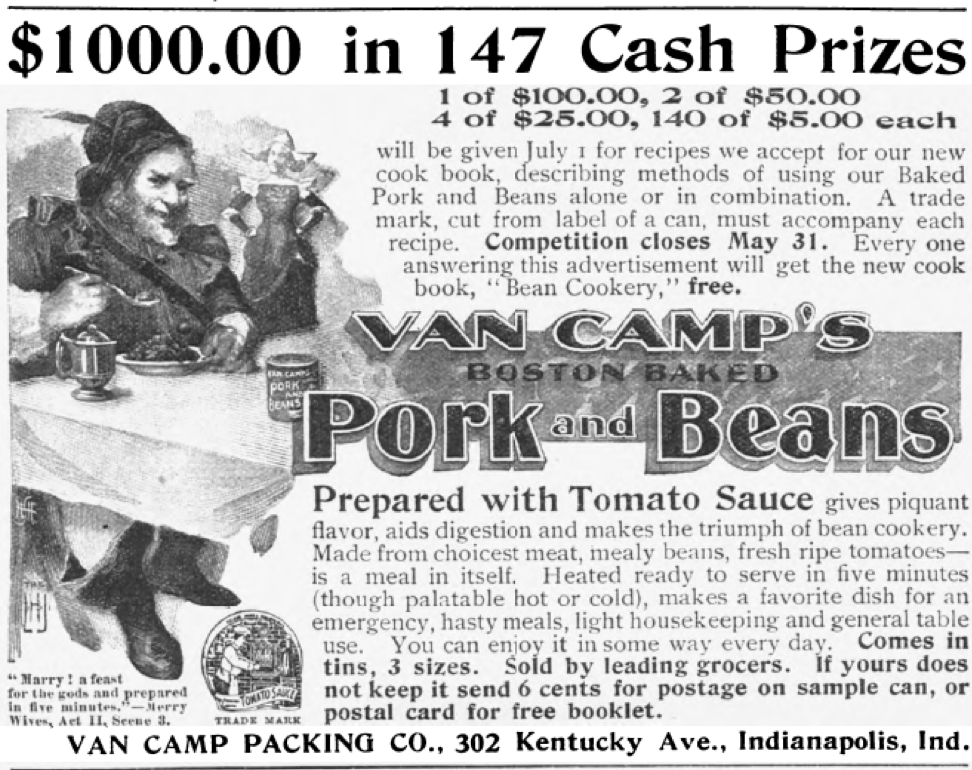1897 ad for Van Camp&rsquo;s Boston Baked Pork and Beans
