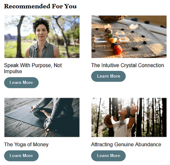 Fourth section of DailyOM e-newsletter